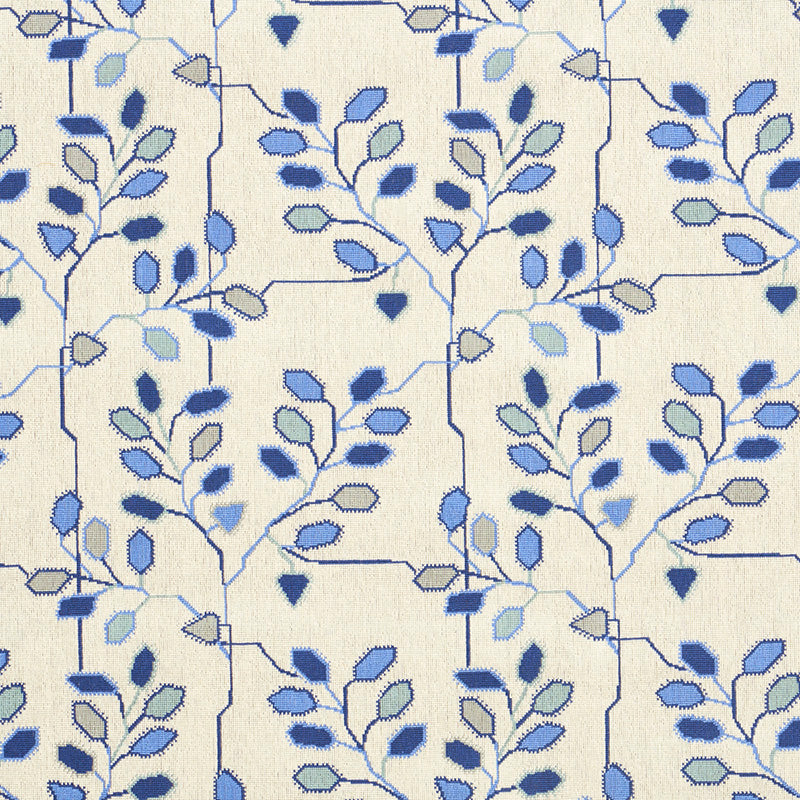 Tumble Weed Epingle fabric in delft blue color - pattern number 79510 - by Schumacher in the Neisha Crosland collection