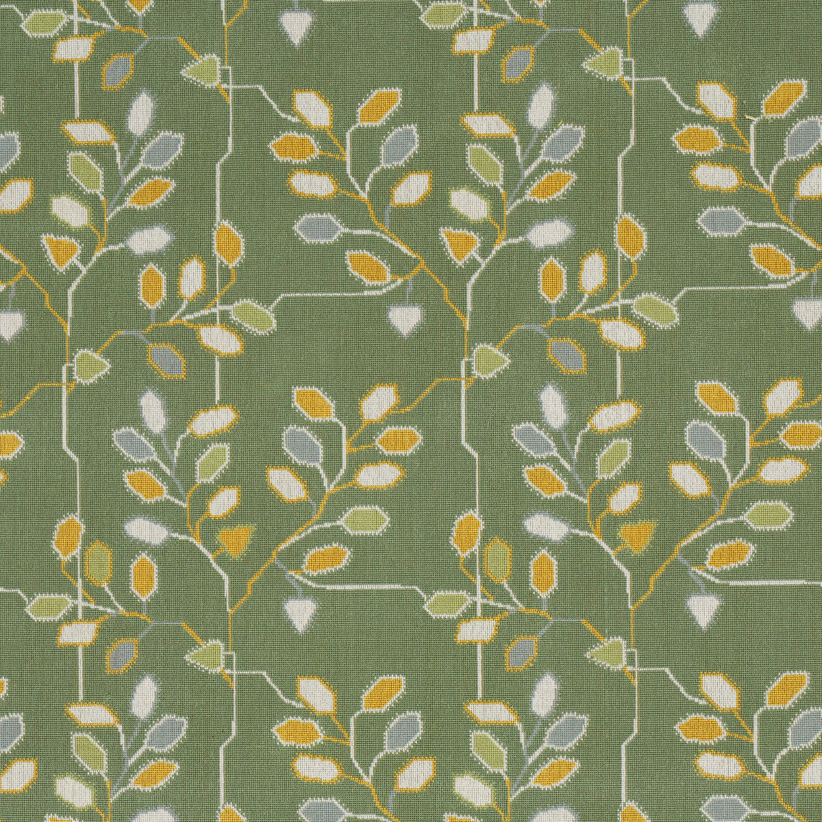 Tumble Weed Epingle fabric in meadow green color - pattern number 79514 - by Schumacher in the Neisha Crosland collection