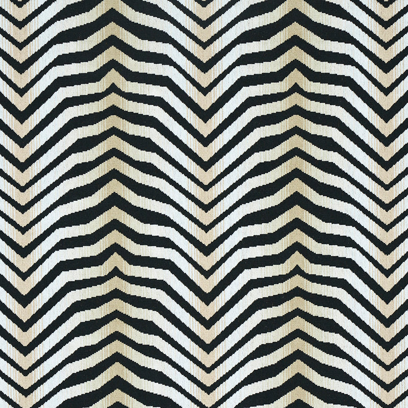 Arcure Epingle fabric in zebra black color - pattern number 79521 - by Schumacher in the Neisha Crosland collection