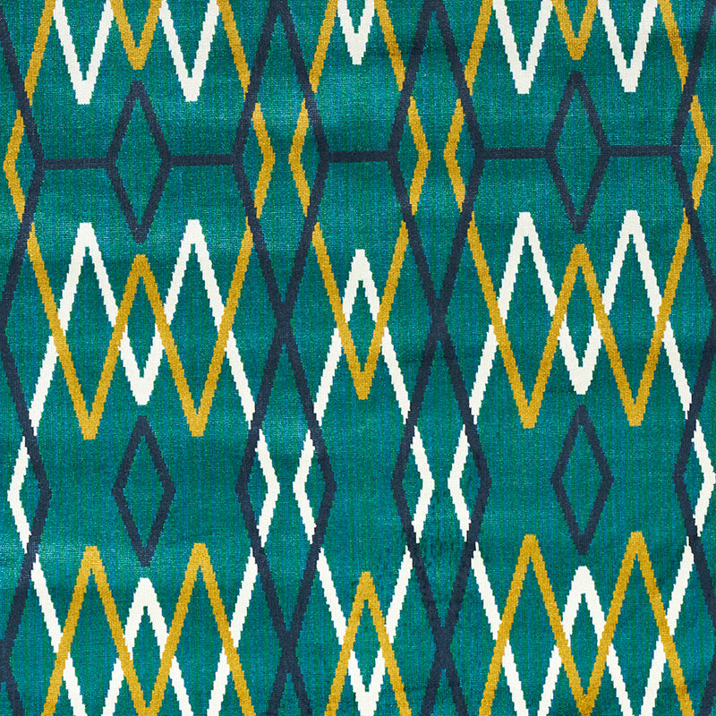 Kyoto Trellis fabric in emerald color - pattern number 79531 - by Schumacher in the Neisha Crosland collection