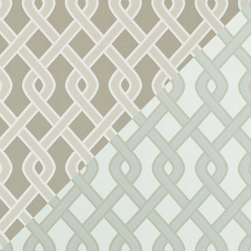 Cleo Trellis Indoor Outdoor fabric in neutral color - pattern number 79572 - by Schumacher in the Indoor-Outdoor Prints &amp; Wovens collection