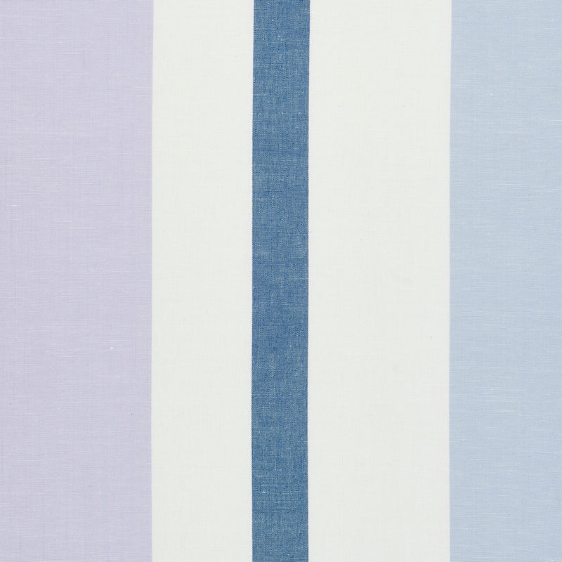 Lolland Linen Stripe fabric in lilac and blue color - pattern number 79661 - by Schumacher in the Scandinavian Modern collection