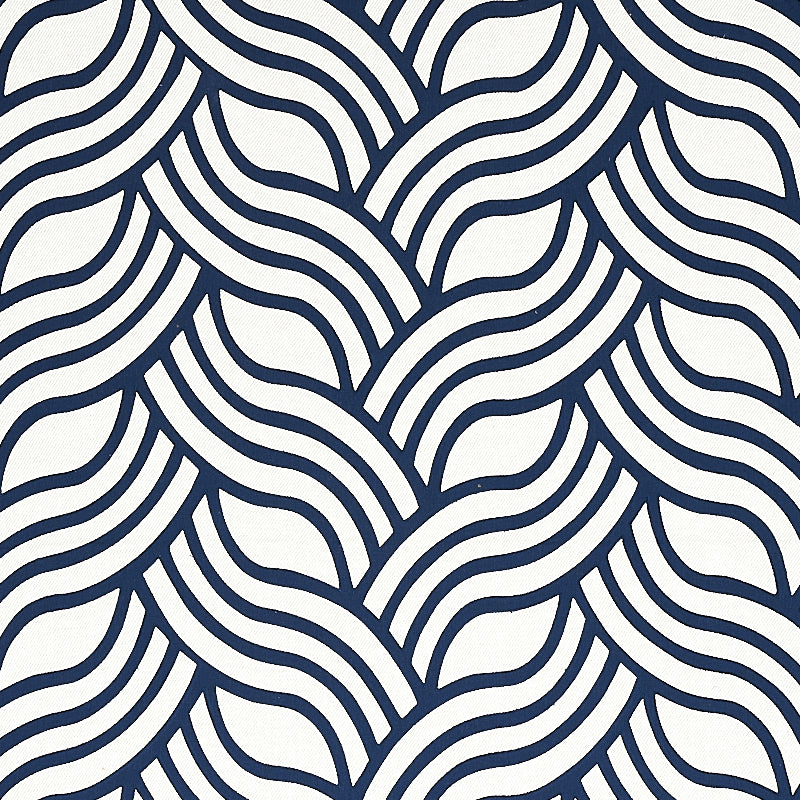 Sangomar Applique fabric in navy color - pattern number 79951 - by Schumacher in the Natura collection