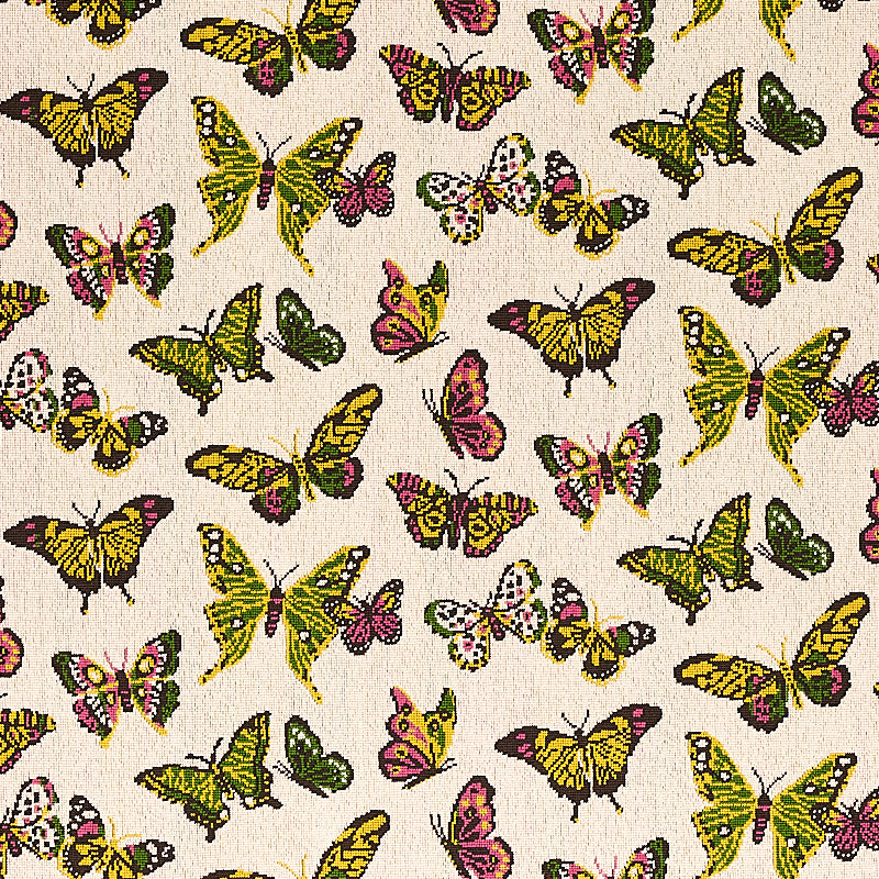 Butterfly Epingle fabric in spring color - pattern number 80100 - by Schumacher in the Cut &amp; Patterned Velvets collection