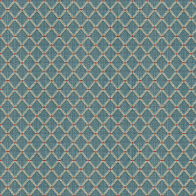 Amoy Trellis fabric in slate blue color - pattern 8012117.15.0 - by Brunschwig &amp; Fils in the Le Jardin Chinois collection