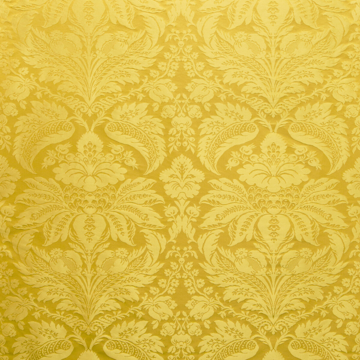 Damask Pierre fabric in canary color - pattern 8013188.4.0 - by Brunschwig &amp; Fils in the B&amp;F Showroom Exclusive 2019 collection