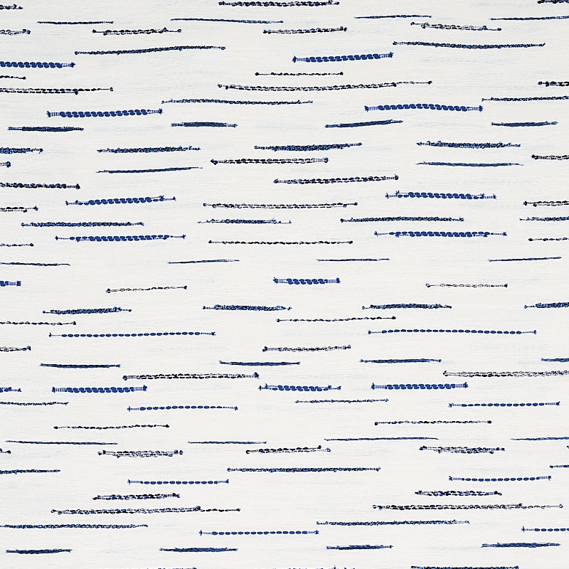 Leland Stripe fabric in blue color - pattern number 80141 - by Schumacher in the World View collection