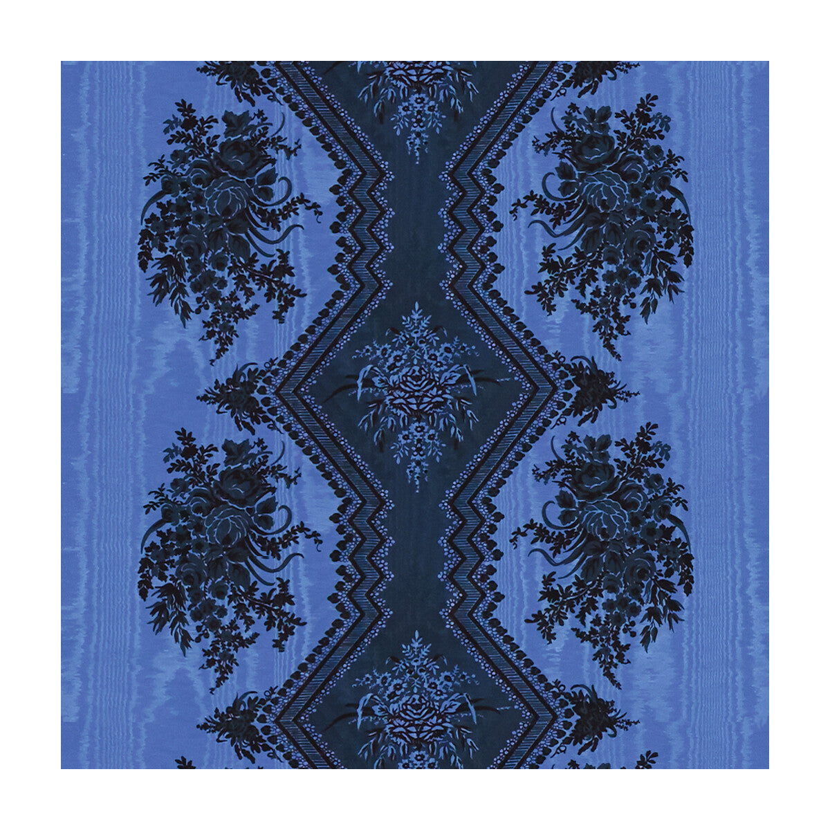 Coppelia Moire fabric in bleu color - pattern 8015137.5.0 - by Brunschwig &amp; Fils in the Madeleine Castaing collection