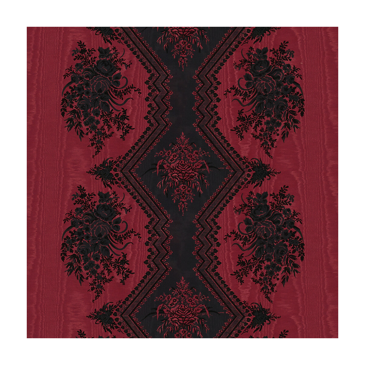 Coppelia Moire fabric in rouge color - pattern 8015137.9.0 - by Brunschwig &amp; Fils in the Madeleine Castaing collection