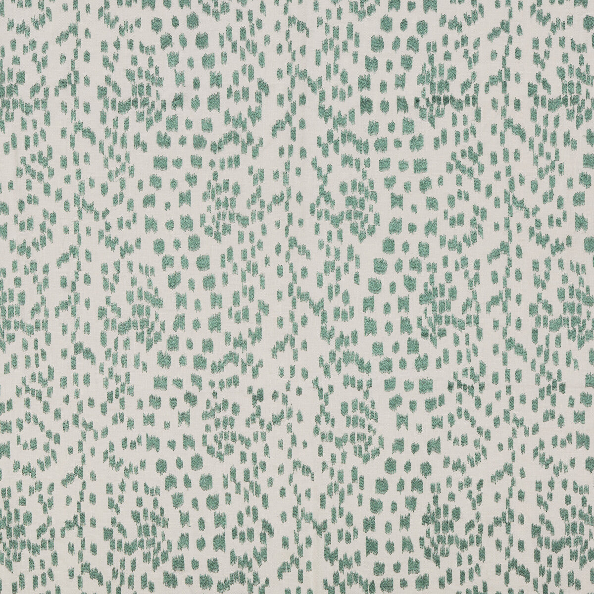 Les Touches Emb fabric in jade color - pattern 8015168.35.0 - by Brunschwig &amp; Fils in the Cape Comorin collection