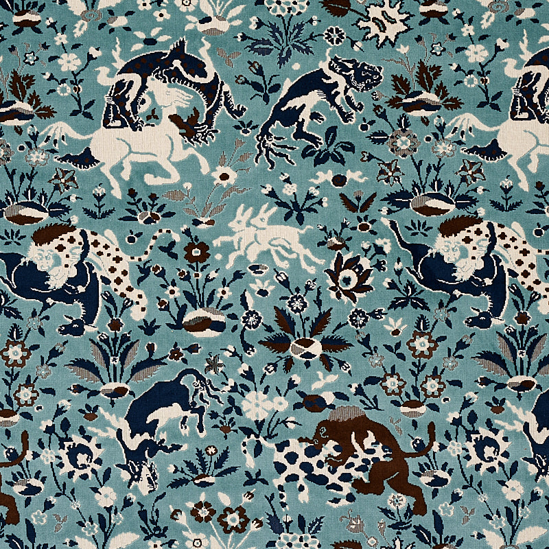 Saint Ambrose Velvet fabric in cadet color - pattern number 80171 - by Schumacher in the Cut &amp; Patterned Velvets collection