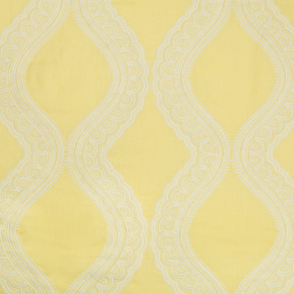 Isoline Emb fabric in canary color - pattern 8017106.14.0 - by Brunschwig &amp; Fils in the Le Parnasse collection