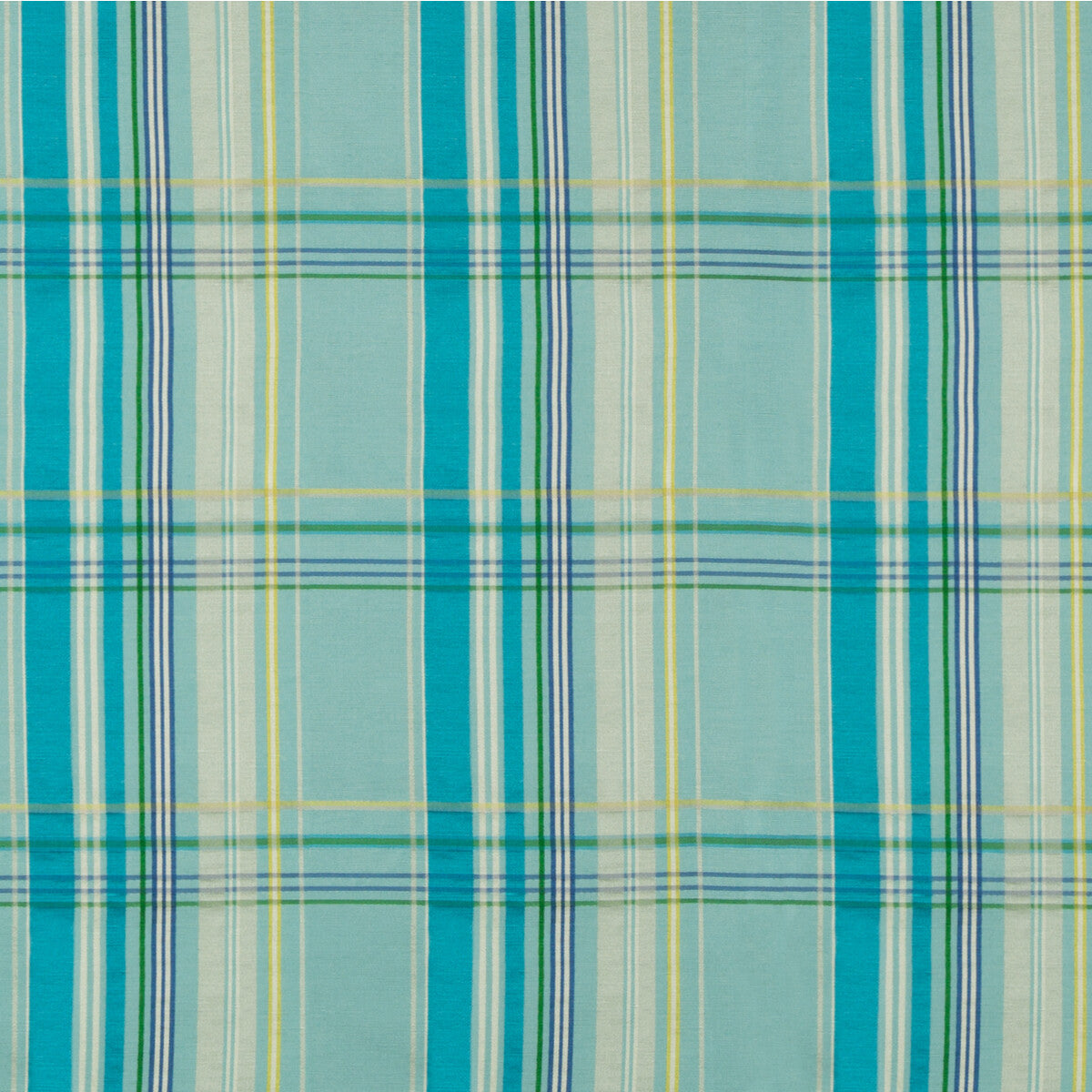 La Comelle Plaid fabric in aqua color - pattern 8018108.13.0 - by Brunschwig &amp; Fils in the Baret collection