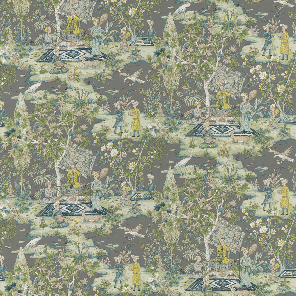 Lodi Garden Print fabric in grey color - pattern 8018119.113.0 - by Brunschwig &amp; Fils in the Baret collection