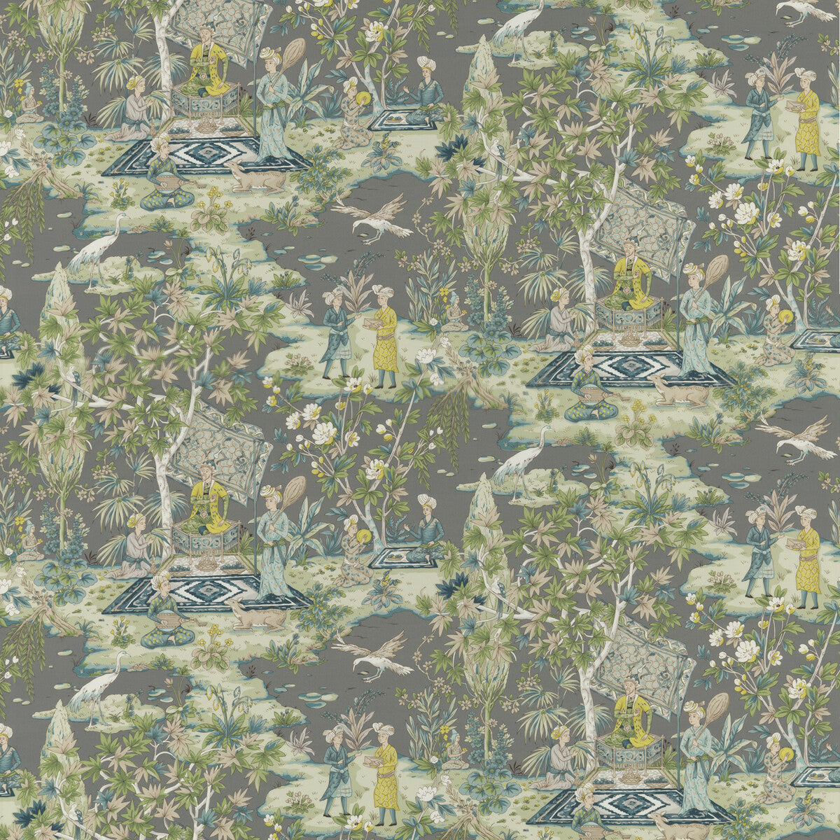 Lodi Garden Print fabric in grey color - pattern 8018119.113.0 - by Brunschwig &amp; Fils in the Baret collection