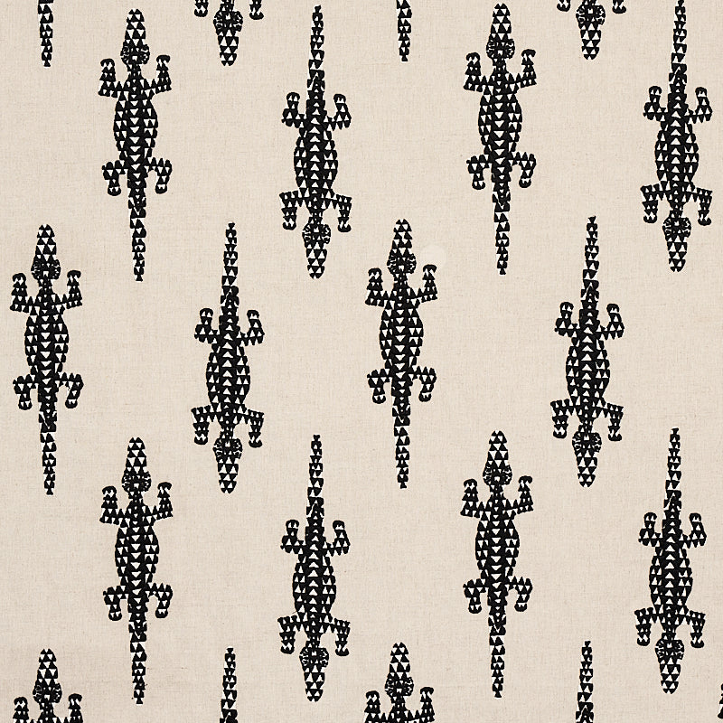 Baracoa Embroidery fabric in black color - pattern number 80200 - by Schumacher in the Copacabana collection