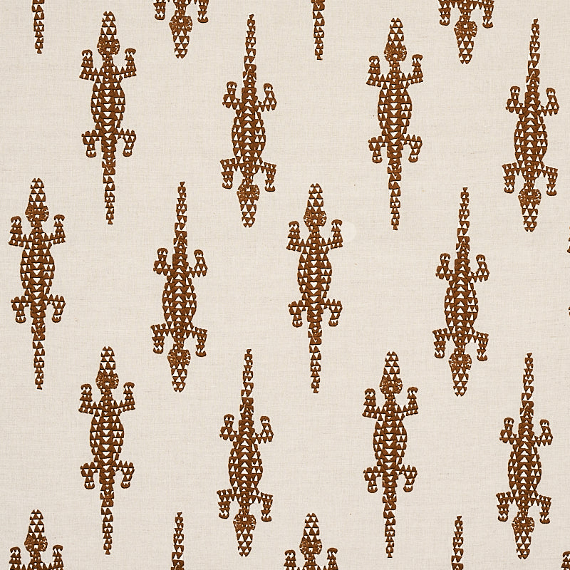 Baracoa Embroidery fabric in brown color - pattern number 80201 - by Schumacher in the Copacabana collection