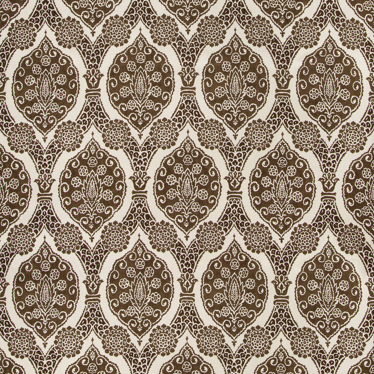 Sufera Print fabric in chocolate color - pattern 8020103.6.0 - by Brunschwig &amp; Fils in the Grand Bazaar collection