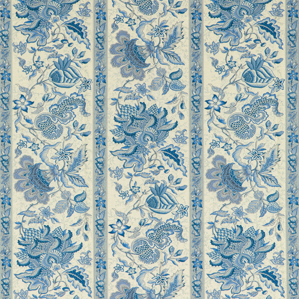 Montflours Print fabric in blue color - pattern 8020120.5.0 - by Brunschwig &amp; Fils in the Louverne collection