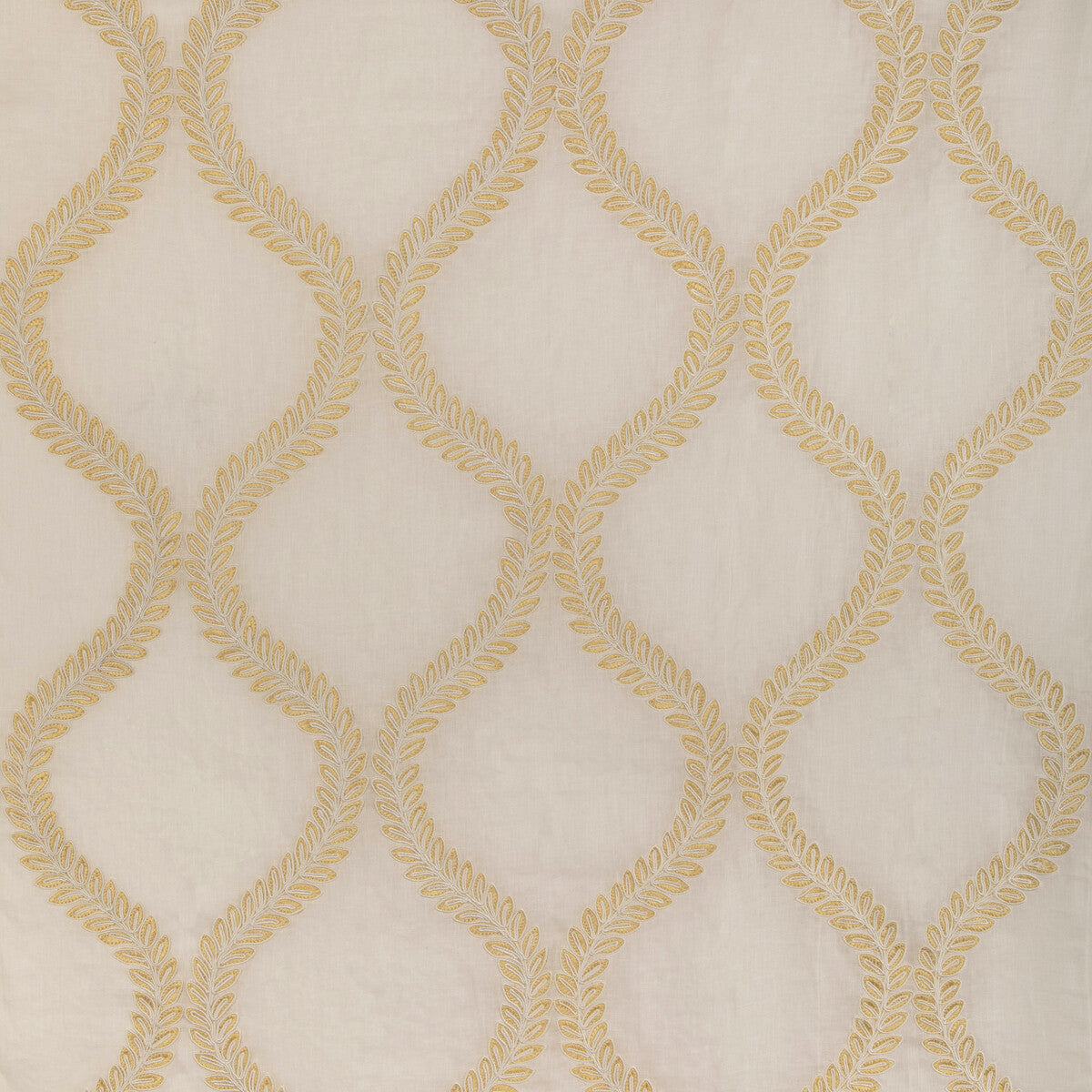 Camus Sheer fabric in yellow color - pattern 8023110.40.0 - by Brunschwig &amp; Fils in the Anduze Embroideries collection