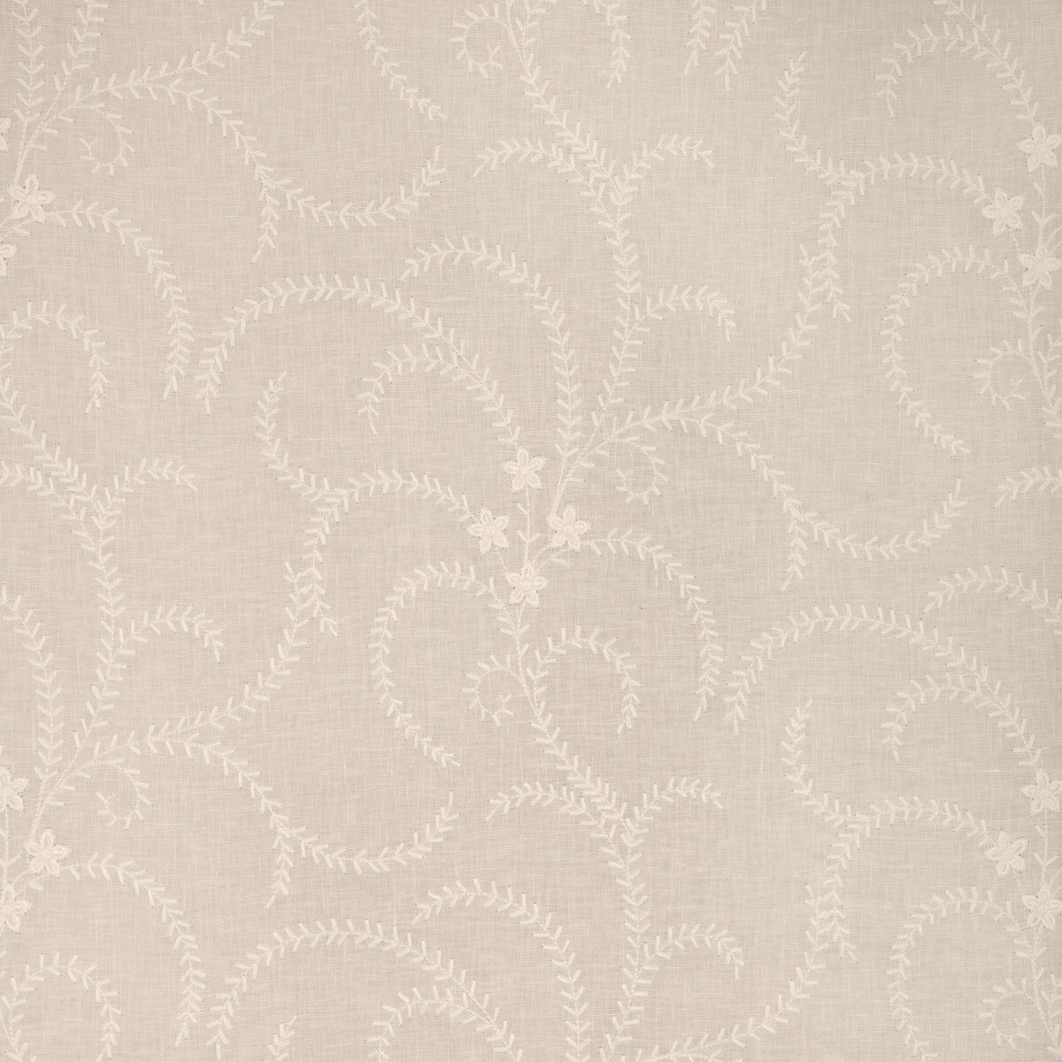 Gerbaud Sheer fabric in ivory color - pattern 8023111.1.0 - by Brunschwig &amp; Fils in the Anduze Embroideries collection