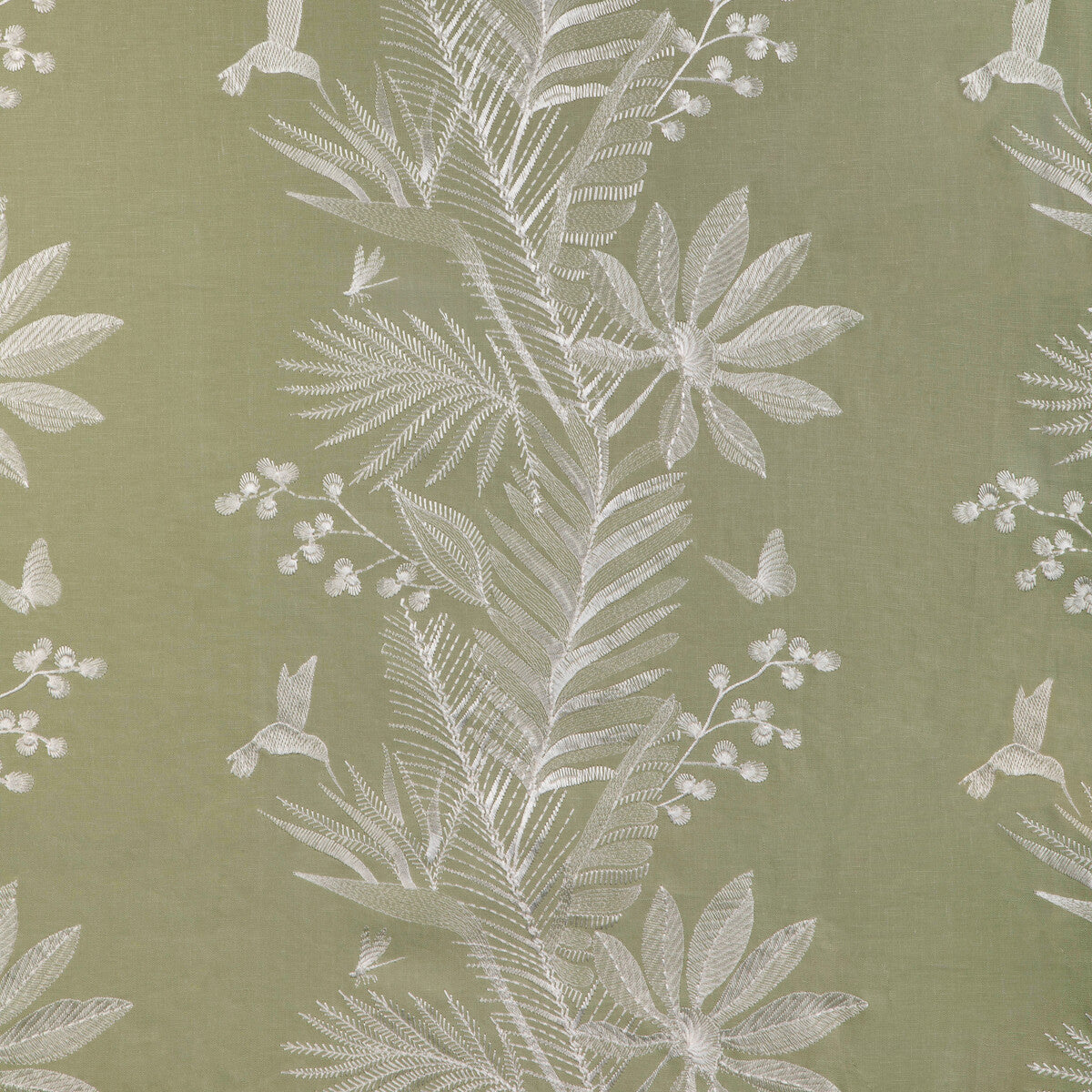 Manda Emb fabric in leaf color - pattern 8023114.31.0 - by Brunschwig &amp; Fils in the Anduze Embroideries collection