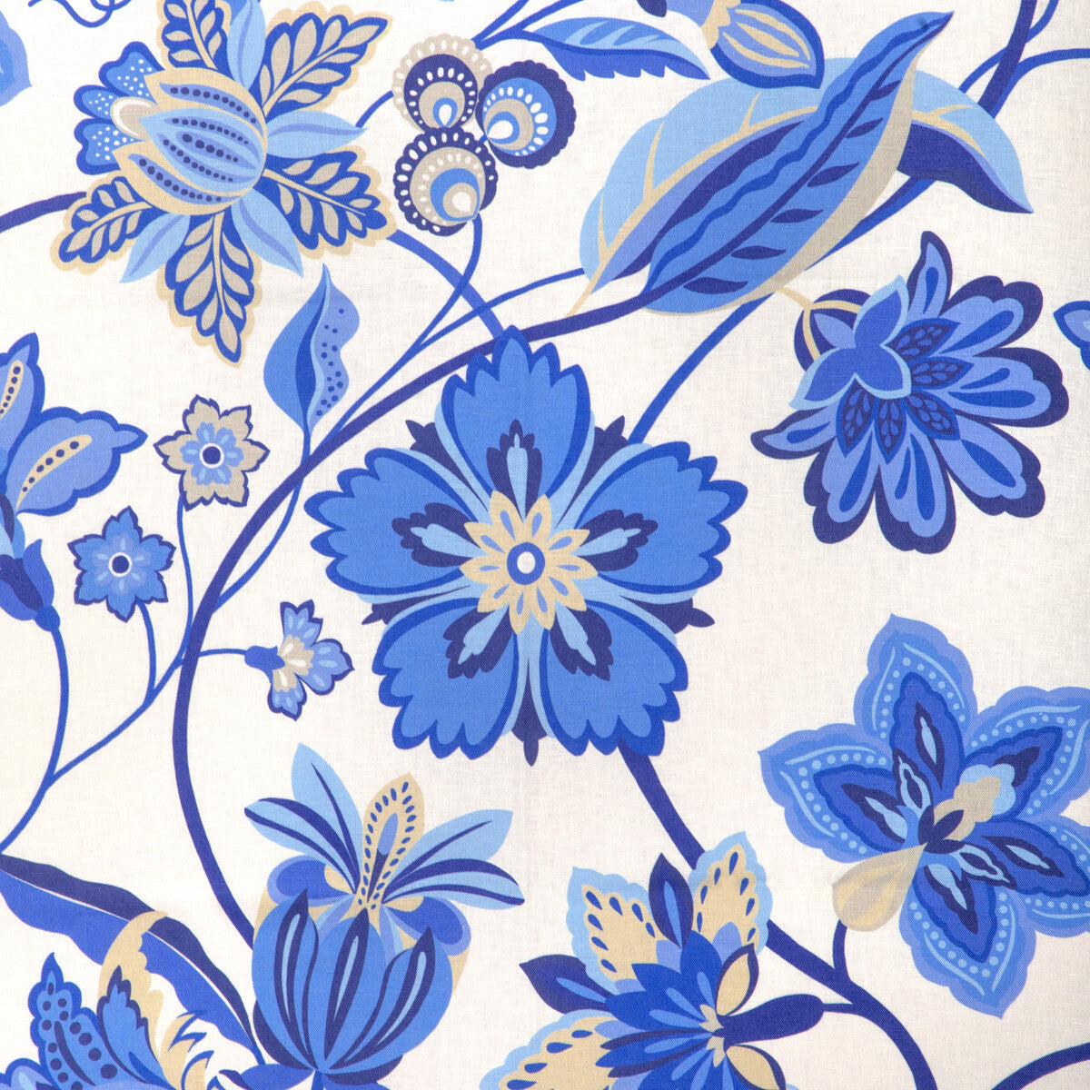 Botanique Print fabric in blue color - pattern number 8024123.55.0 - by Brunschwig &amp; Fils in the Carlsten collection