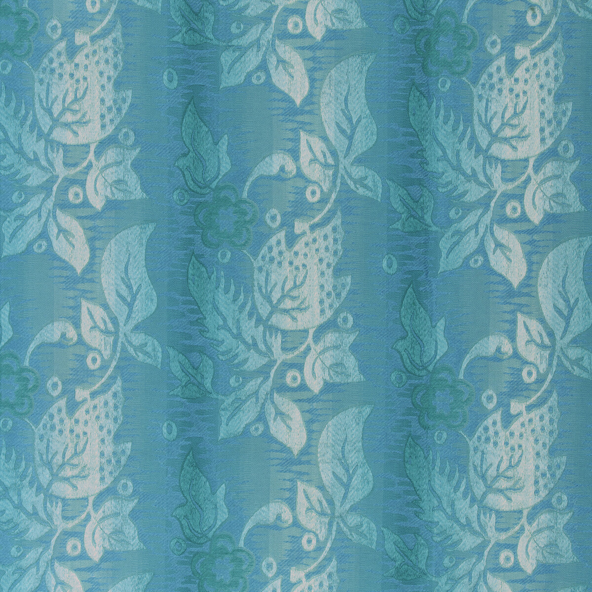 Primavera Brocatelle fabric in aqua color - pattern number 8024140.13.0 - by Brunschwig &amp; Fils in the Showroom Exclusive collection