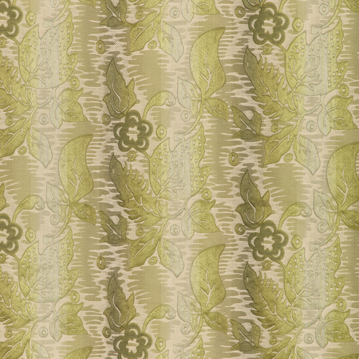 Primavera Brocatelle fabric in leaf color - pattern number 8024140.3.0 - by Brunschwig &amp; Fils in the Showroom Exclusive collection