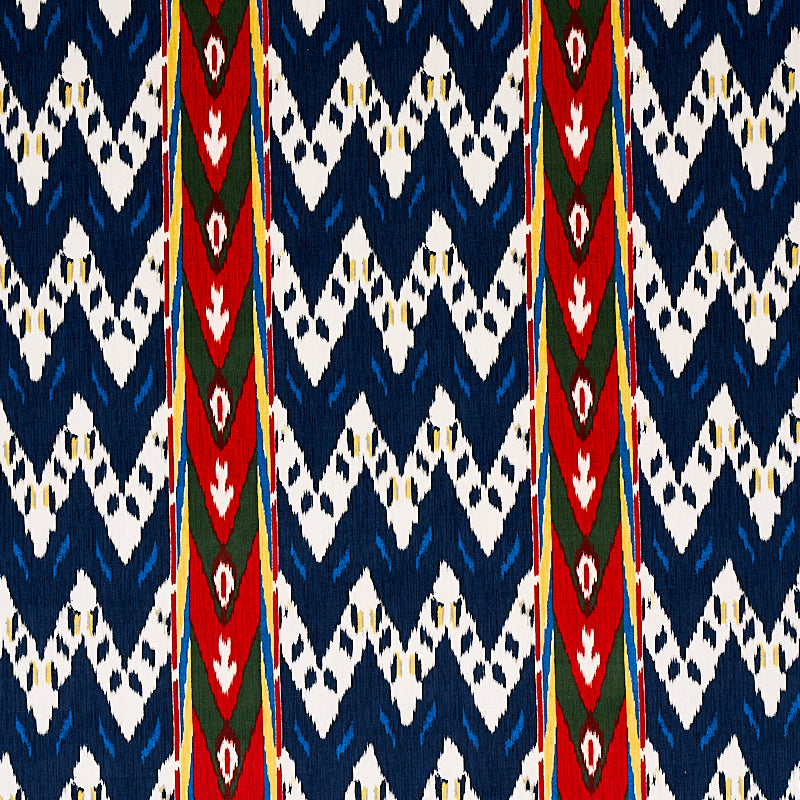 Samar Ikat Velvet fabric in blue color - pattern number 80242 - by Schumacher in the Cut &amp; Patterned Velvets collection