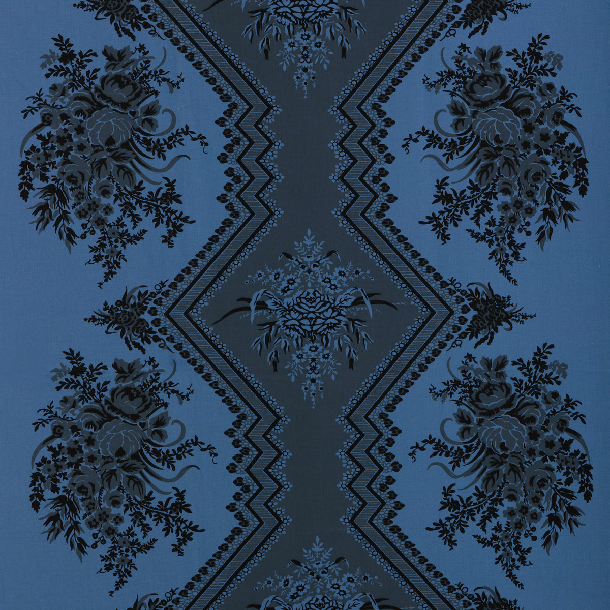 Coppelia Percale fabric in Blue color - pattern number 8025116.5.0 - by Brunschwig &amp; Fils in the Madeleine Castaing III collection
