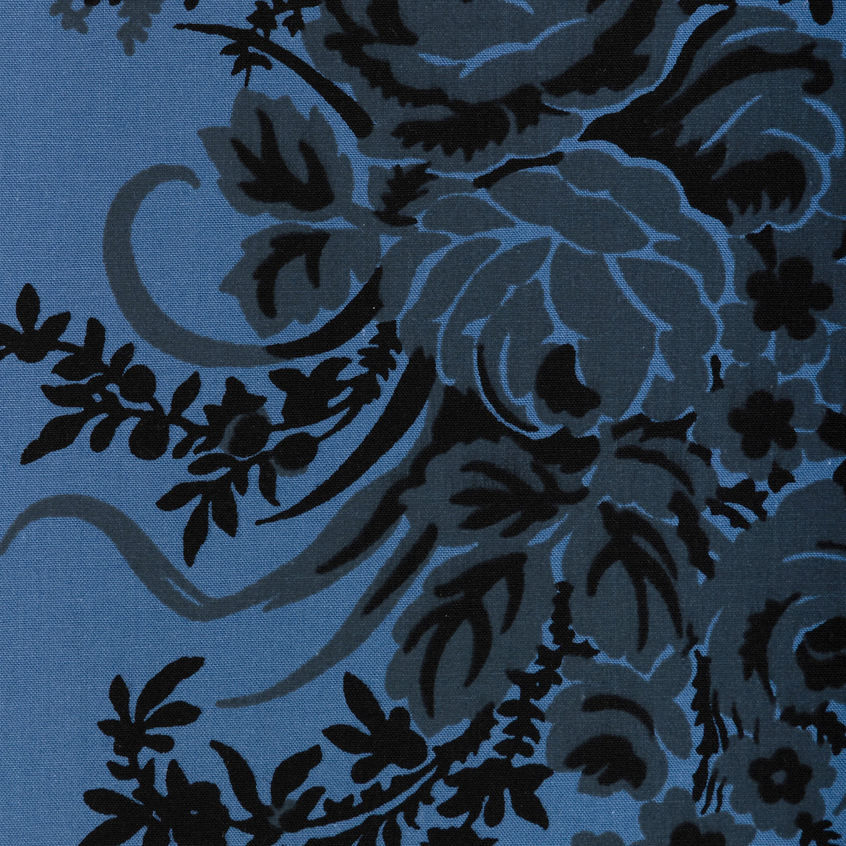 Coppelia Percale fabric in Blue color - pattern number 8025116.5.0 - by Brunschwig &amp; Fils in the Madeleine Castaing III collection