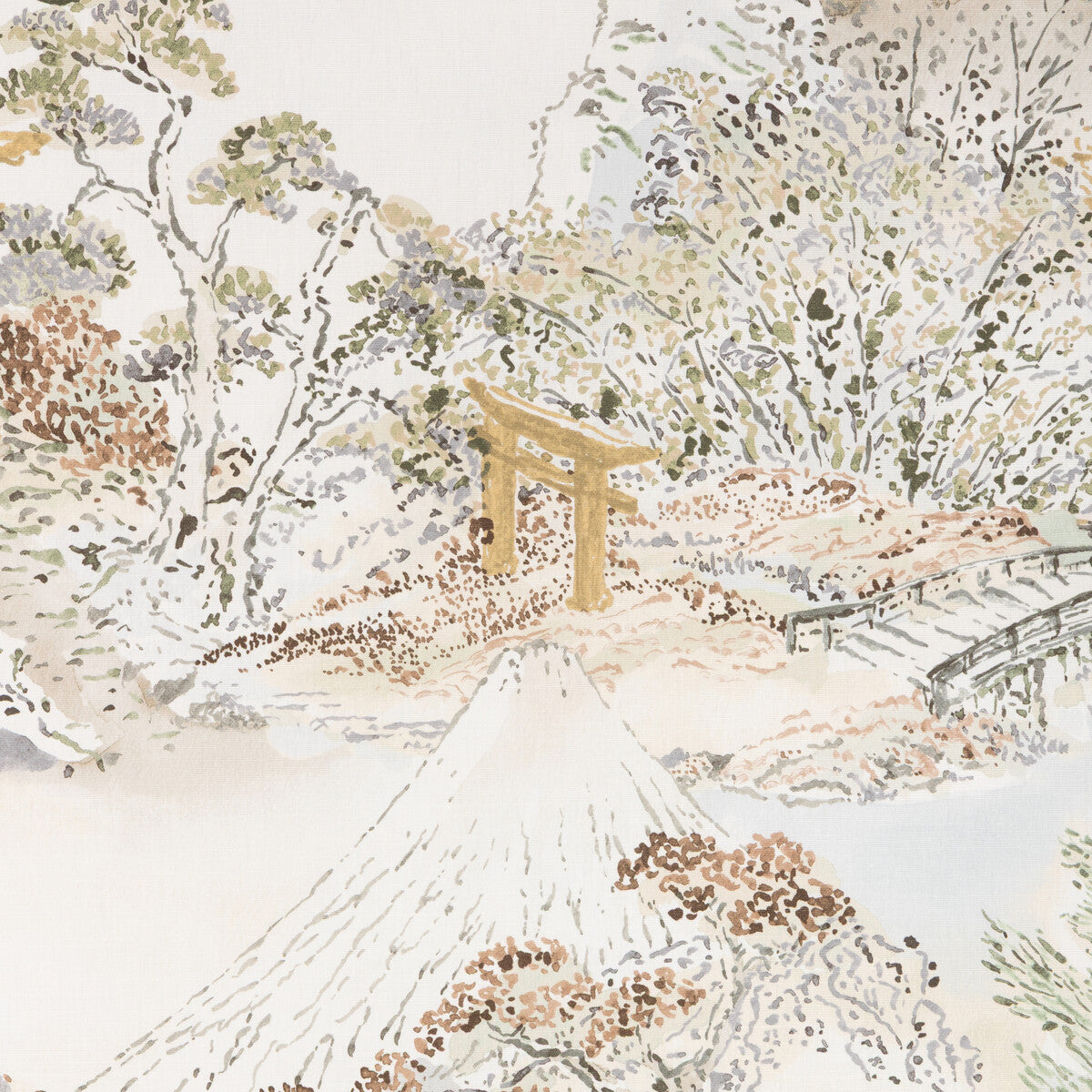 Meiji Print fabric in natural color - pattern number 8025117.1611.0 - by Brunschwig &amp; Fils in the Grand Voyage collection
