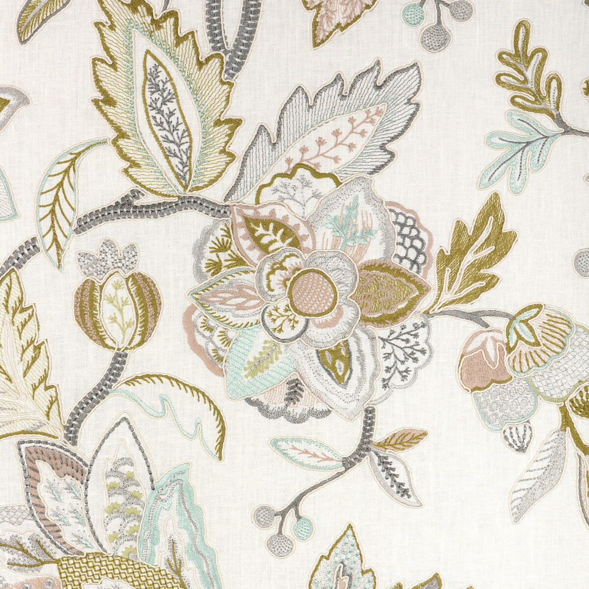 Sierre Emb fabric in lagoon color - pattern number 8025118.311.0 - by Brunschwig &amp; Fils in the Grand Voyage collection