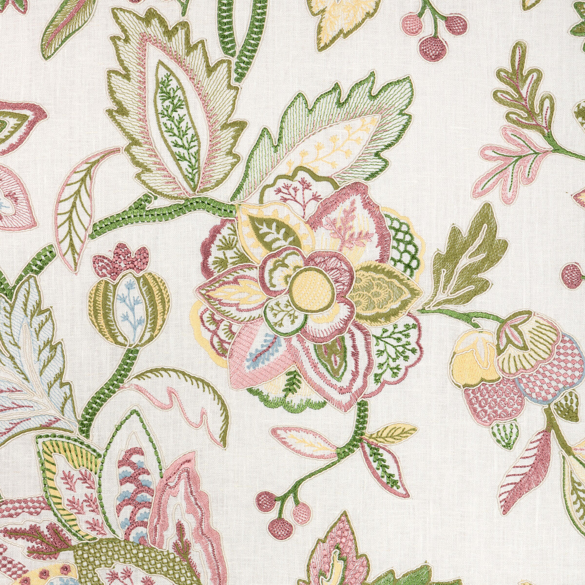Sierre Emb fabric in spring color - pattern number 8025118.73.0 - by Brunschwig &amp; Fils in the Grand Voyage collection