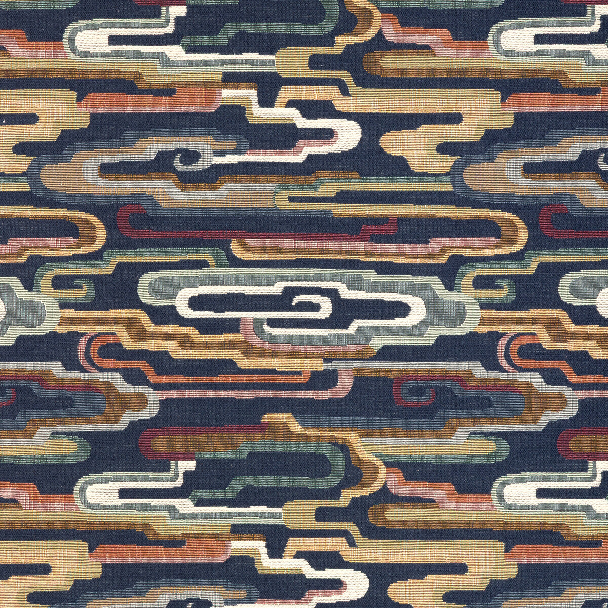 Nuage Tapestry fabric in navy color - pattern number 8025119.50.0 - by Brunschwig &amp; Fils in the Grand Voyage collection
