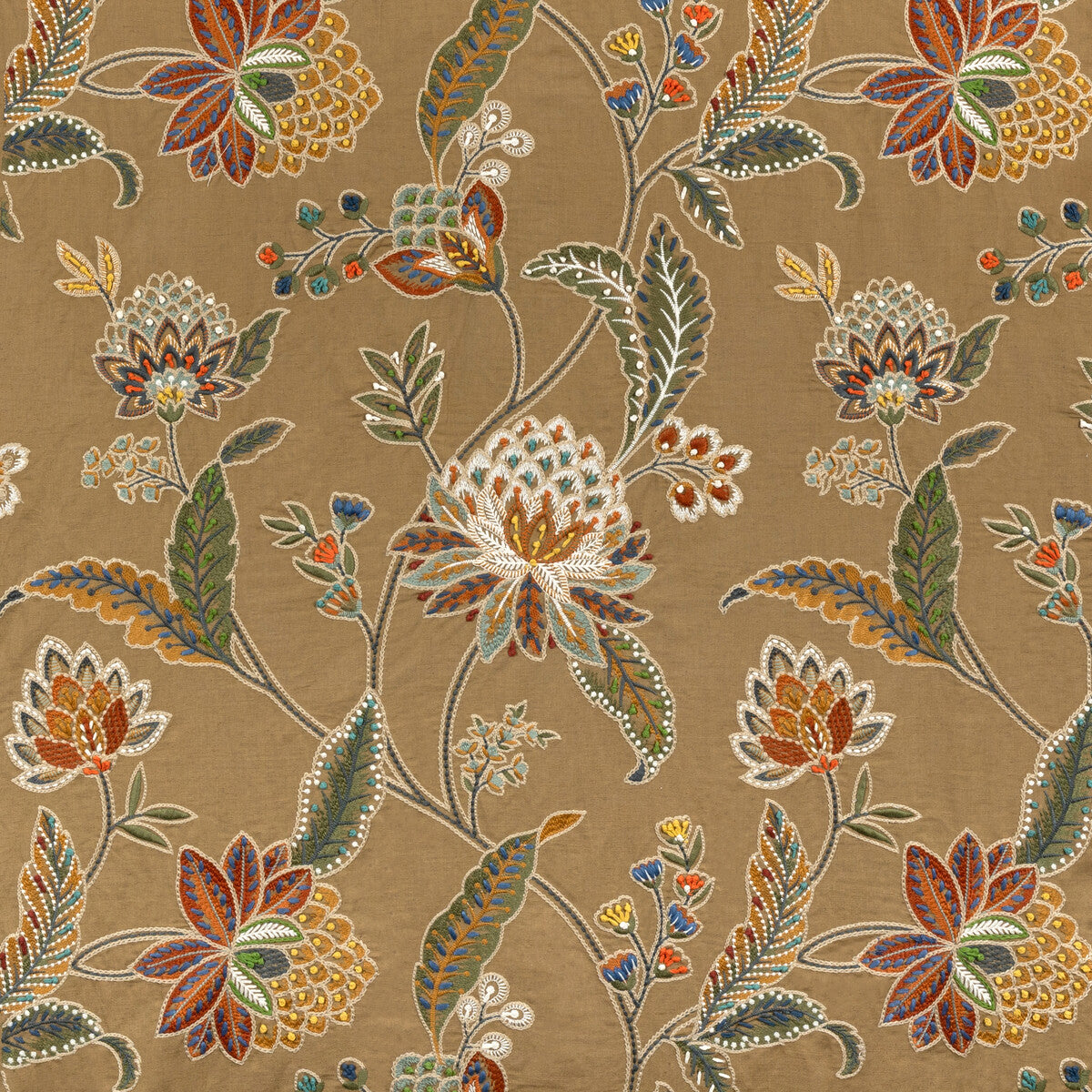 Tropez Emb fabric in multi color - pattern number 8025122.630.0 - by Brunschwig &amp; Fils in the Grand Voyage collection