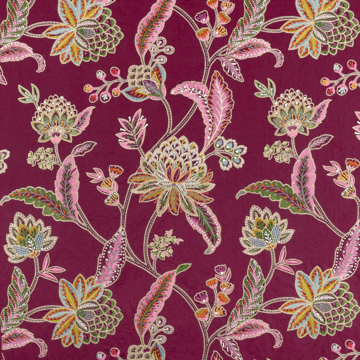 Tropez Emb fabric in plum color - pattern number 8025122.710.0 - by Brunschwig &amp; Fils in the Grand Voyage collection