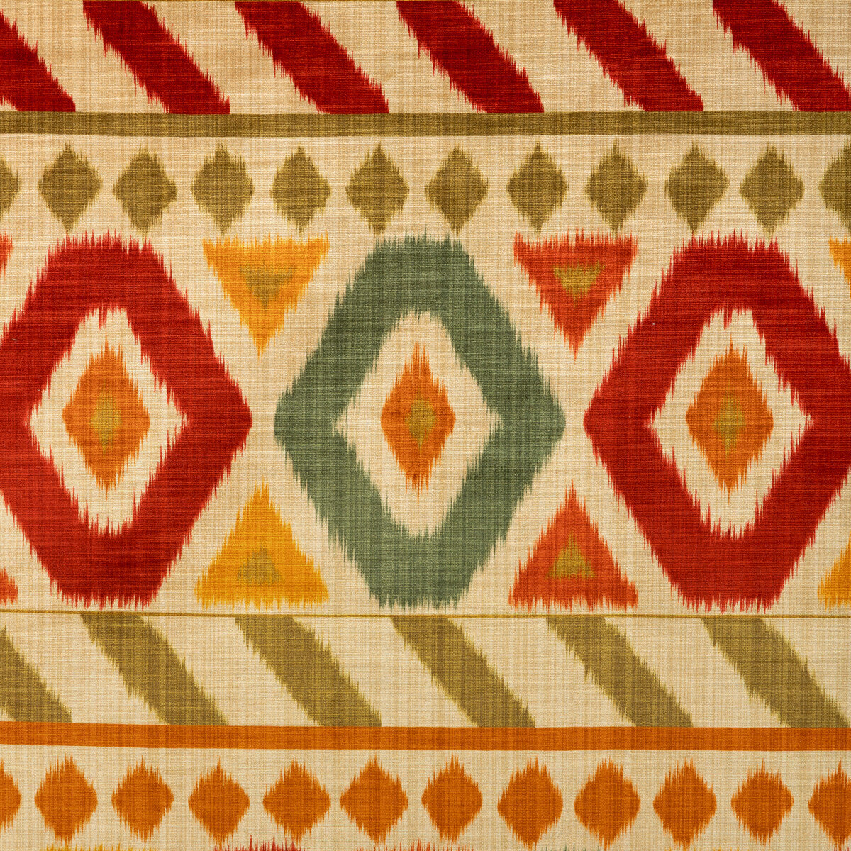 Uzbek Velvet fabric in green/red color - pattern number 8025124.319.0 - by Brunschwig &amp; Fils in the Grand Voyage collection