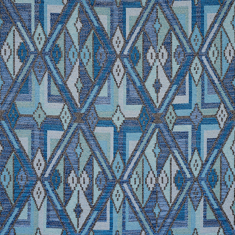 Kuzma fabric in blue color - pattern number 80281 - by Schumacher in the Bohemia collection