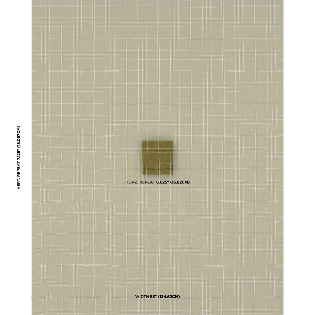 Nils Plaid Linen fabric in grass color - pattern number 80303 - by Schumacher in the A Country Life collection