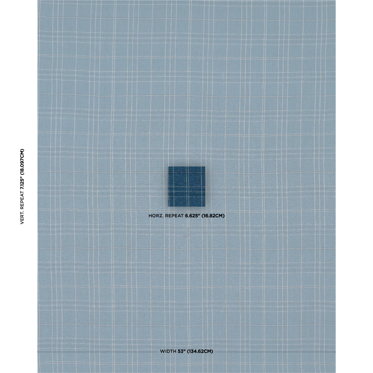Nils Plaid Linen fabric in denim color - pattern number 80305 - by Schumacher in the A Country Life collection