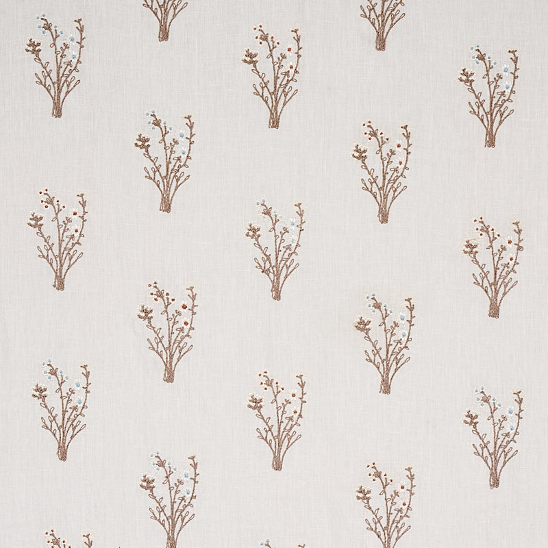 Stora Embroidery fabric in ivory color - pattern number 80401 - by Schumacher in the New Traditional collection