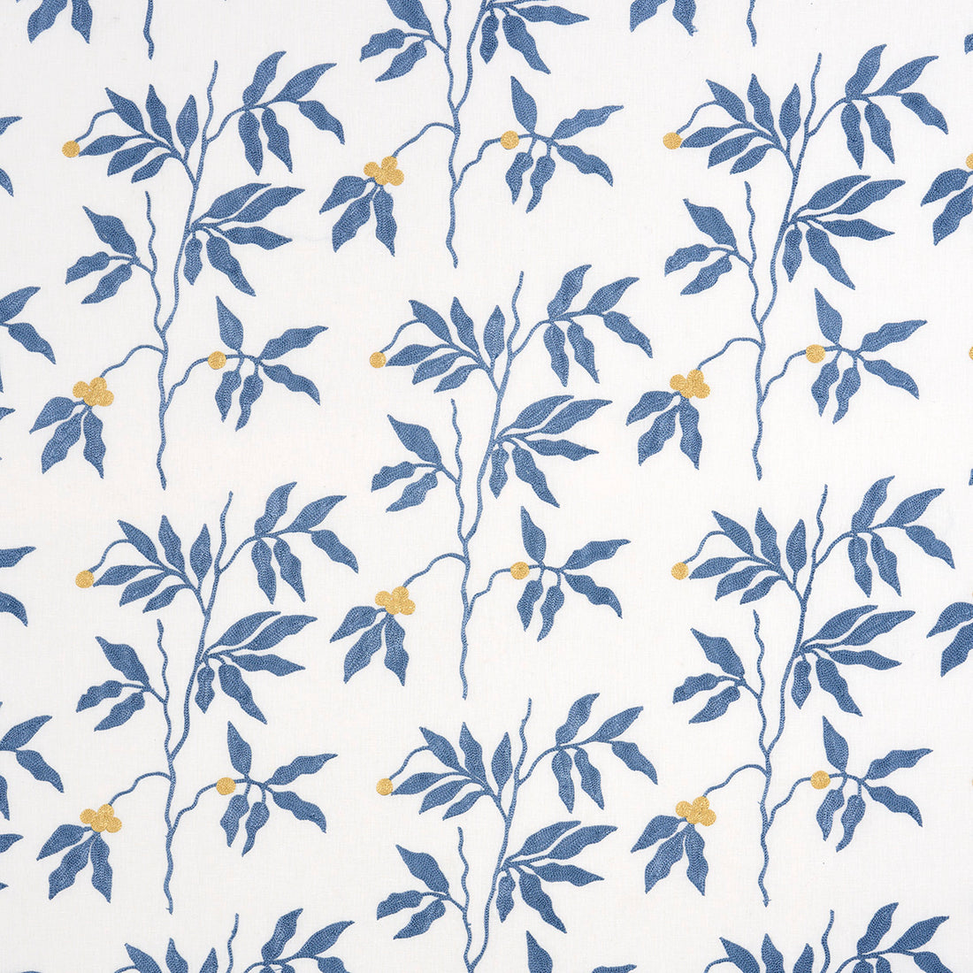 Lilla Embroidery fabric in blue color - pattern number 80432 - by Schumacher in the Uncommon Threads collection