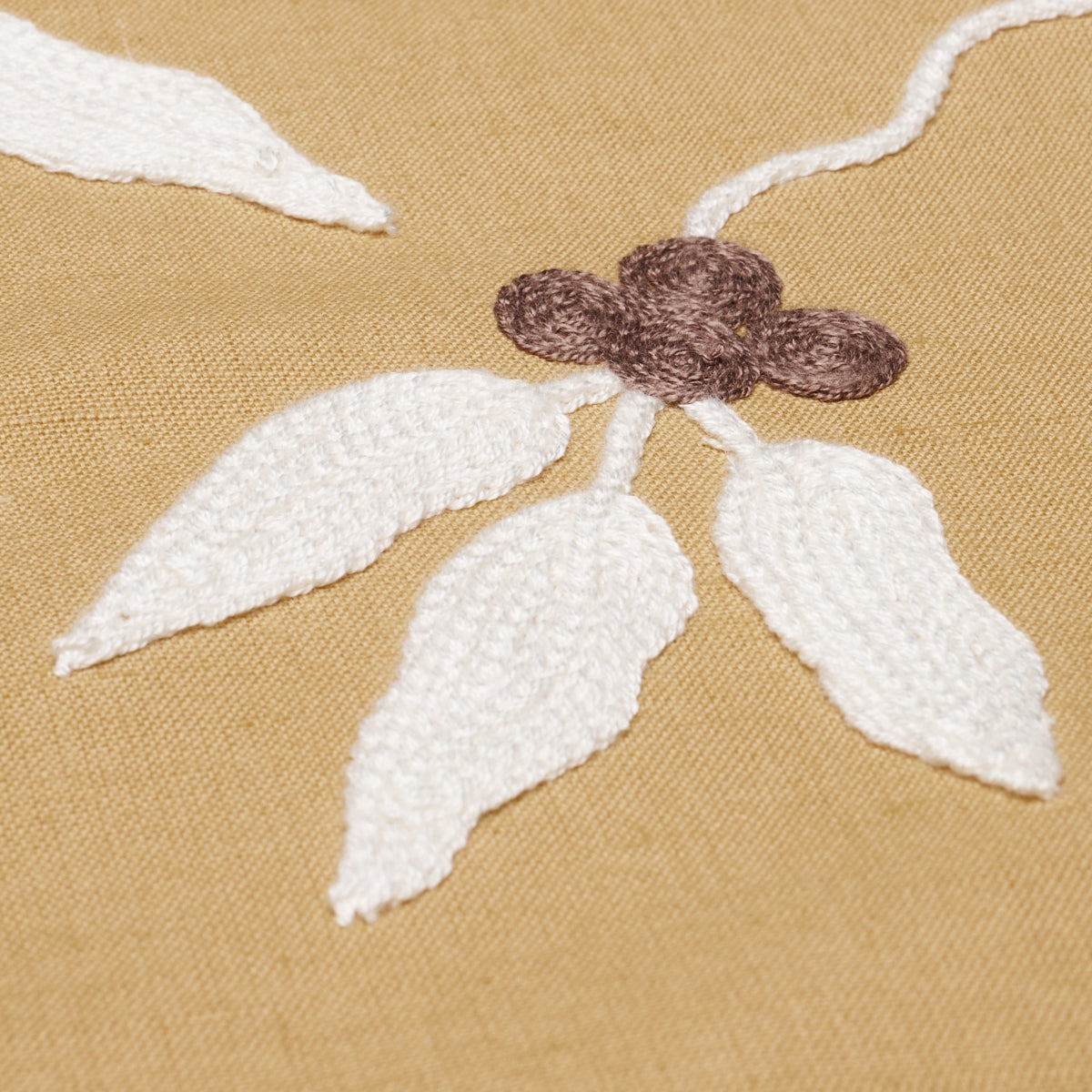 Lilla Embroidery fabric in ochre color - pattern number 80434 - by Schumacher in the Perennial Favorites collection