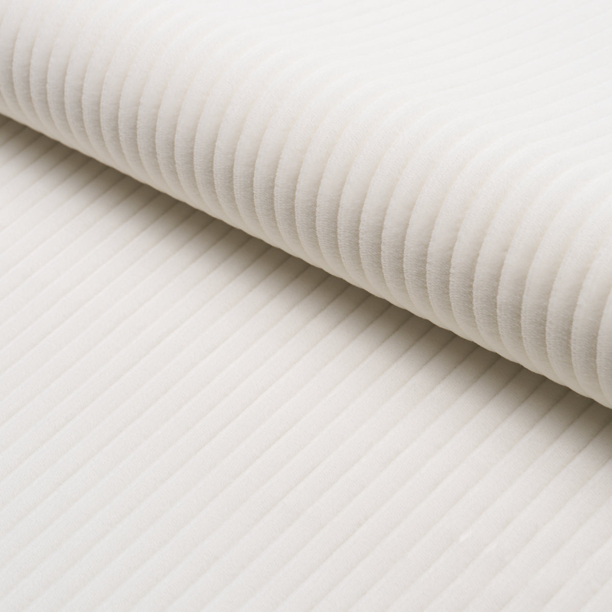 Wyatt Corduroy fabric in winter white color - pattern number 80456 - by Schumacher in the Perfect Basics: Velvet collection