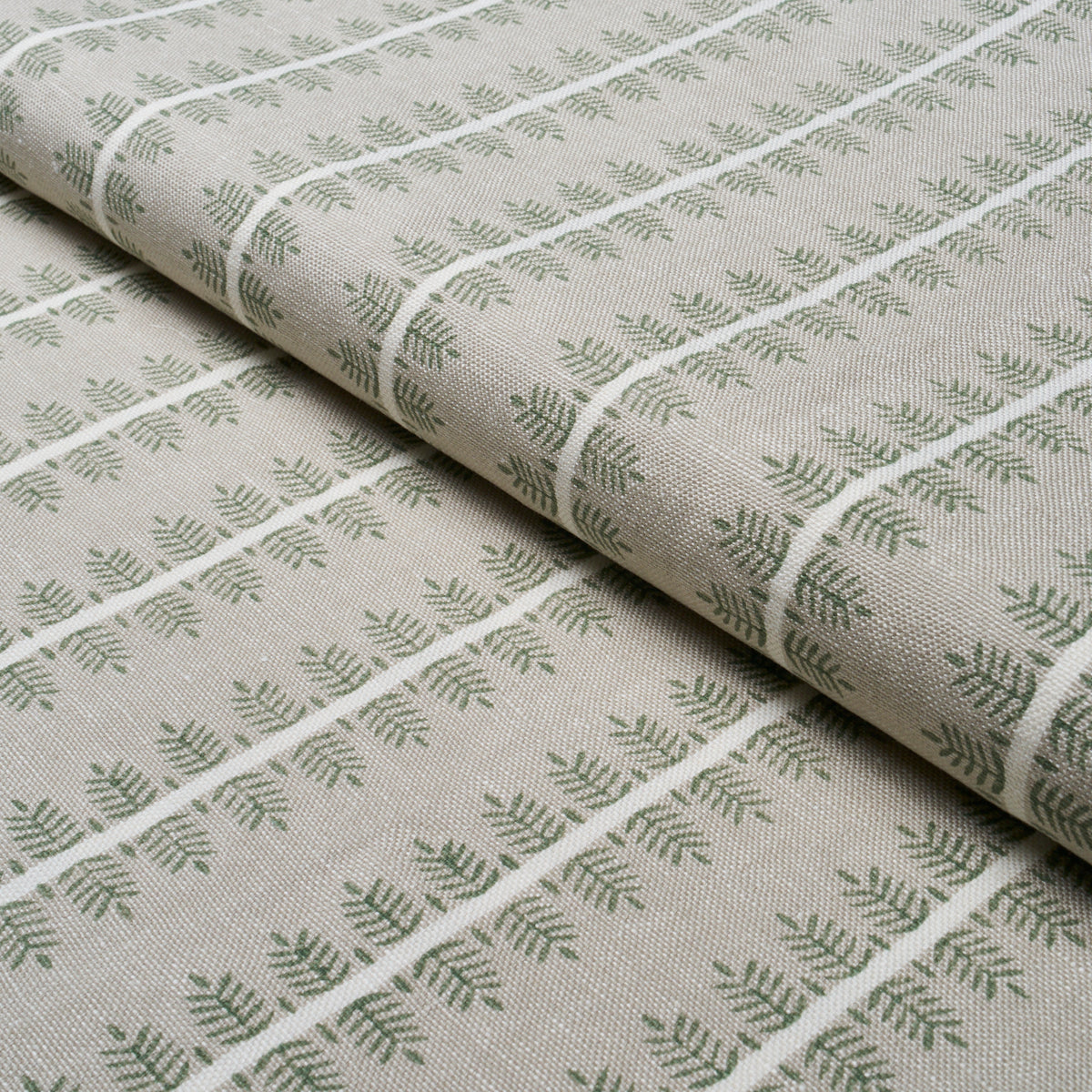 Alva Hand Block Print fabric in olive color - pattern number 80524 - by Schumacher in the Perennial Favorites collection