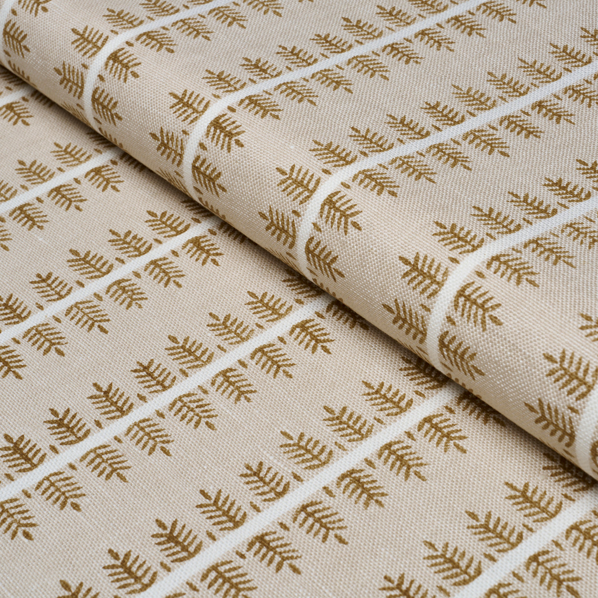 Alva Hand Block Print fabric in ochre color - pattern number 80525 - by Schumacher in the Perennial Favorites collection