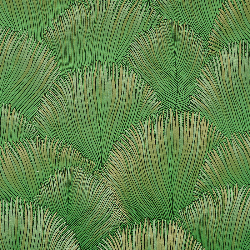 Fondale fabric in green color - pattern number 80551 - by Schumacher in the Mystique collection
