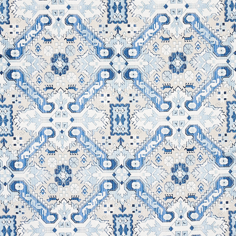Tiraz Velvet fabric in indigo color - pattern number 80601 - by Schumacher in the Tapis collection